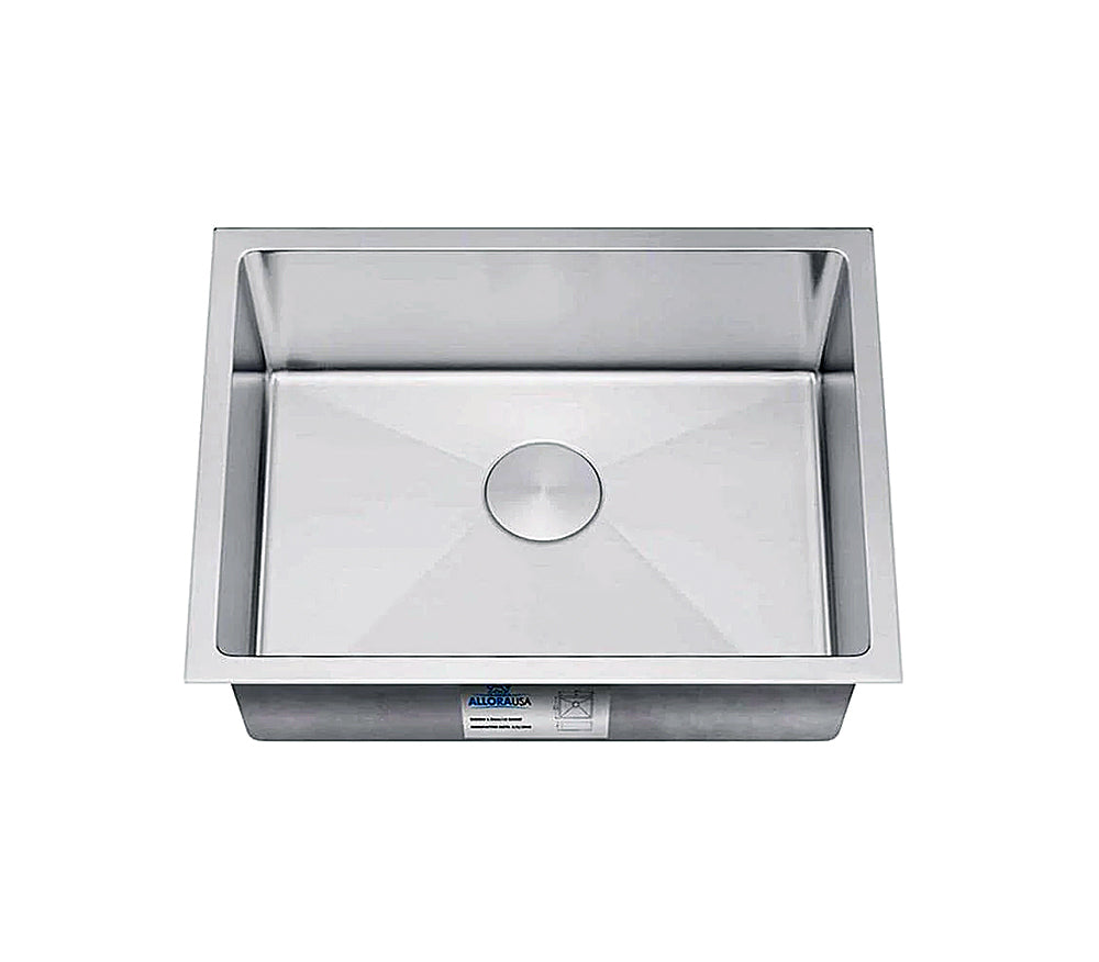 23" Undermount Stainless Steel Deep Single Bowl Kitchen Sink, KH-2318-10-S-R15