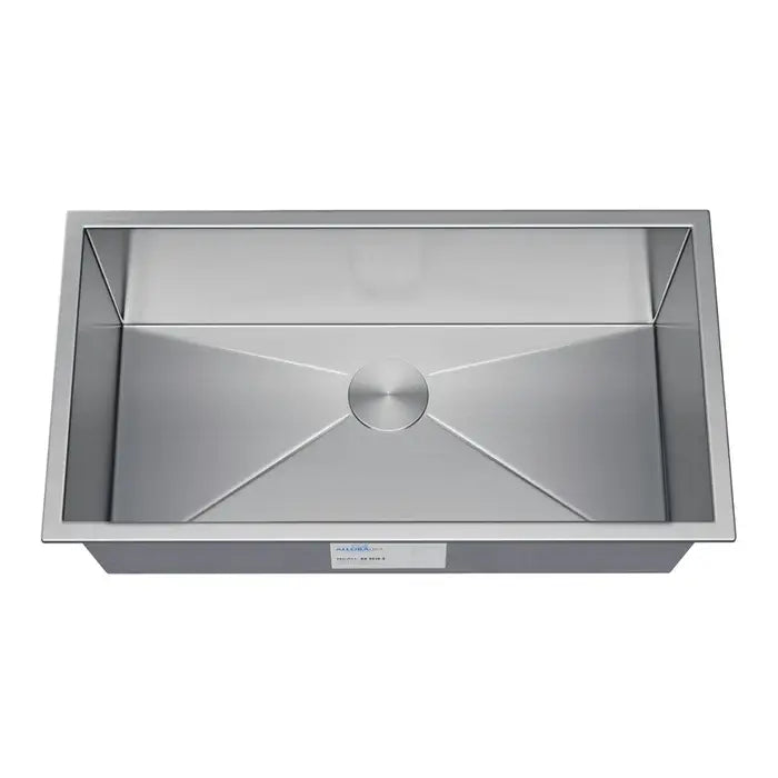 31" Large Zero Radius Undermount Stainless Steel Single Bowl Kitchen Sink, KH-3118-9-S-R0