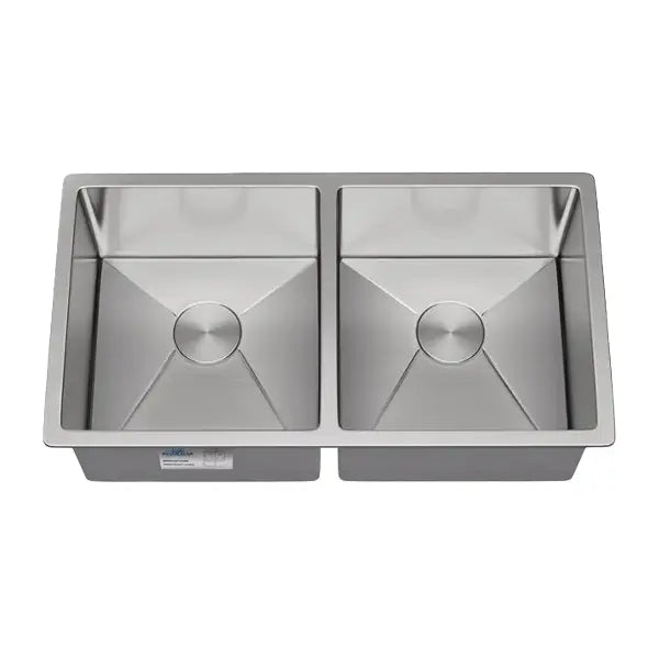 32" Extra-Large 7-Inch Deep Undermount Double Bowl Stainless Steel Kitchen Sink, KH-3218-7-D-R15