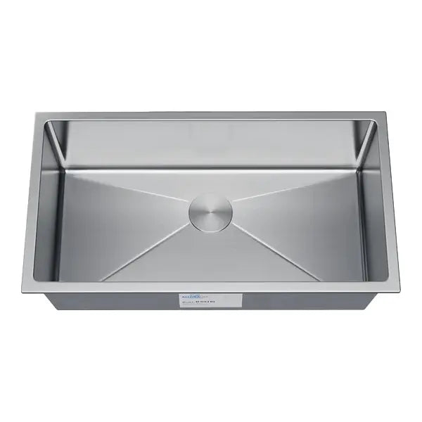 33" Undermount Stainless Steel Deep Single Bowl Kitchen Sink, KH-3318-10-S-R15