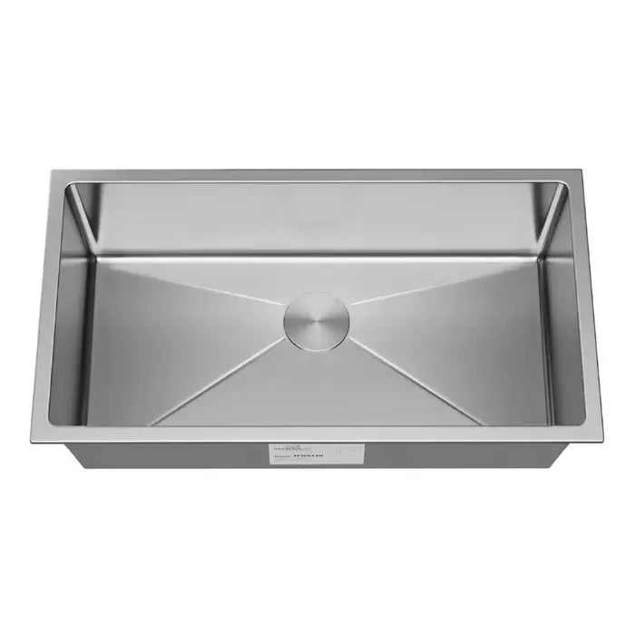 35" Undermount Stainless Steel Deep Single Bowl Kitchen Sink, KH-3518-10-S-R15