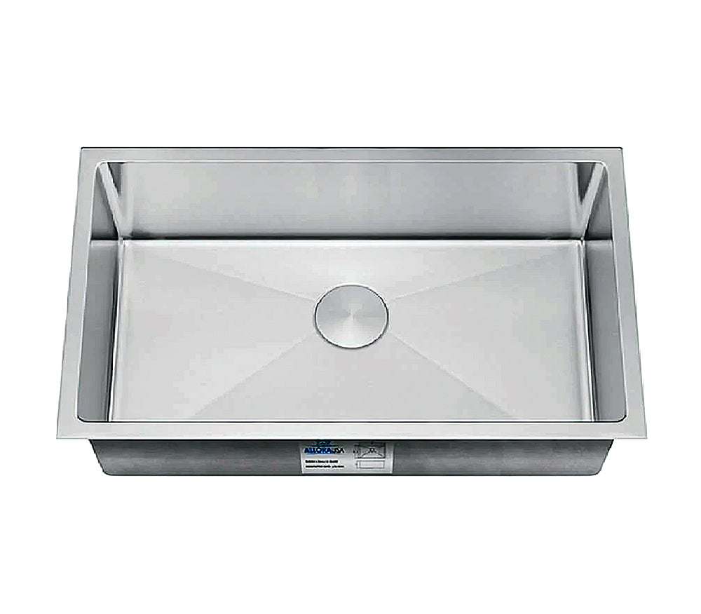 35" Undermount Stainless Steel Deep Single Bowl Kitchen Sink, KH-3518-10-S-R15