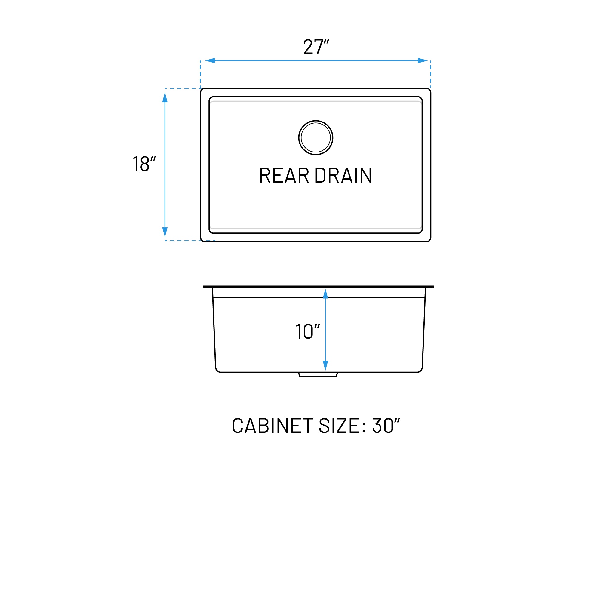 27" Workstation Undermount Stainless Steel Kitchen Sink with Accessories, KHWS-2718-10-S-R15