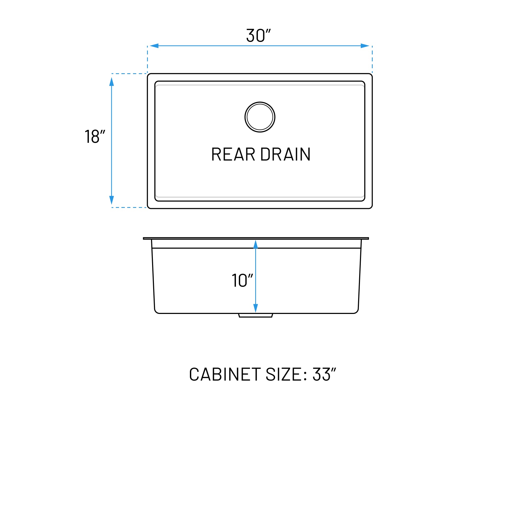 30" Large Workstation Undermount Stainless Steel Kitchen Sink, KHWS-3018-10-S-R15