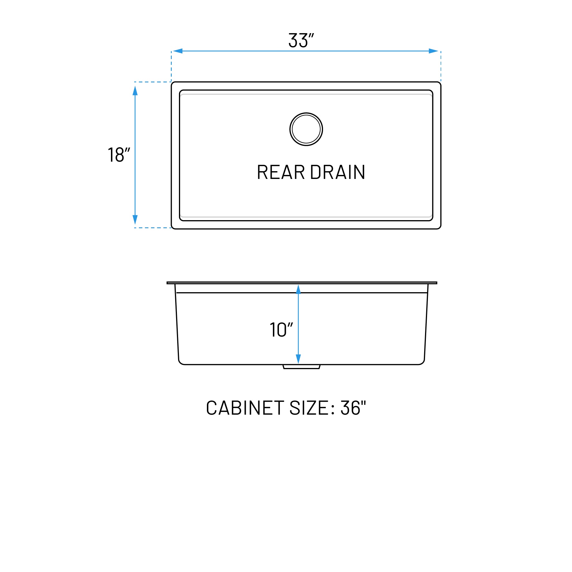 33" Extra-Large Workstation Undermount Stainless Steel Kitchen Sink, KHWS-3318-10-S-R15