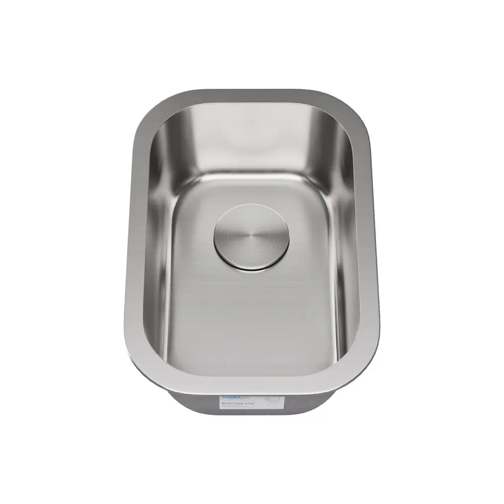 12" Undermount Stainless Steel Single Bowl Bar and RV Sink, KSN-1218-8-S
