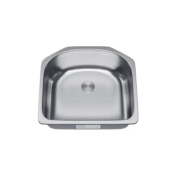 23" Undermount D-Shaped Stainless Steel Single Bowl Kitchen Sink, KSN-2321-9-S
