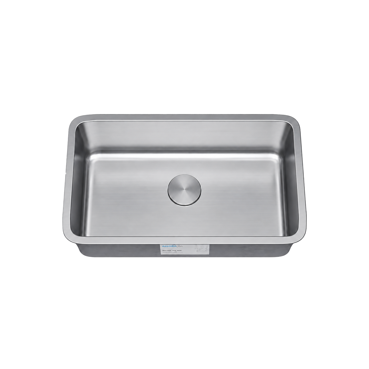 30" Undermount Stainless Steel Single Bowl Kitchen Sink with 2" Radius Corners