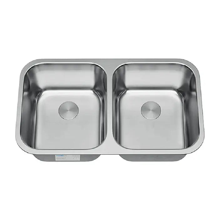 31" Undermount Double Bowl Stainless Steel Kitchen Sink, KSN-3118-9-D