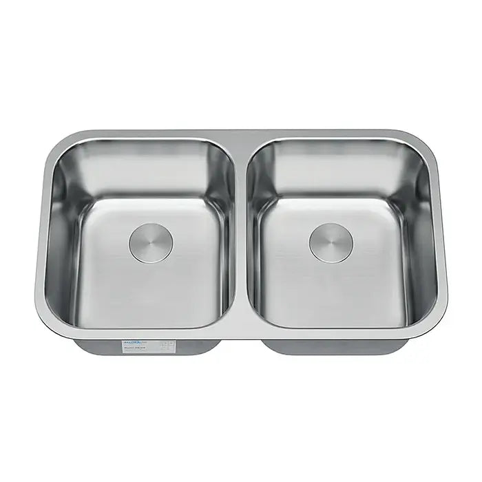 32" Large Undermount Double Bowl Stainless Steel Kitchen Sink, KSN-3218-9-D