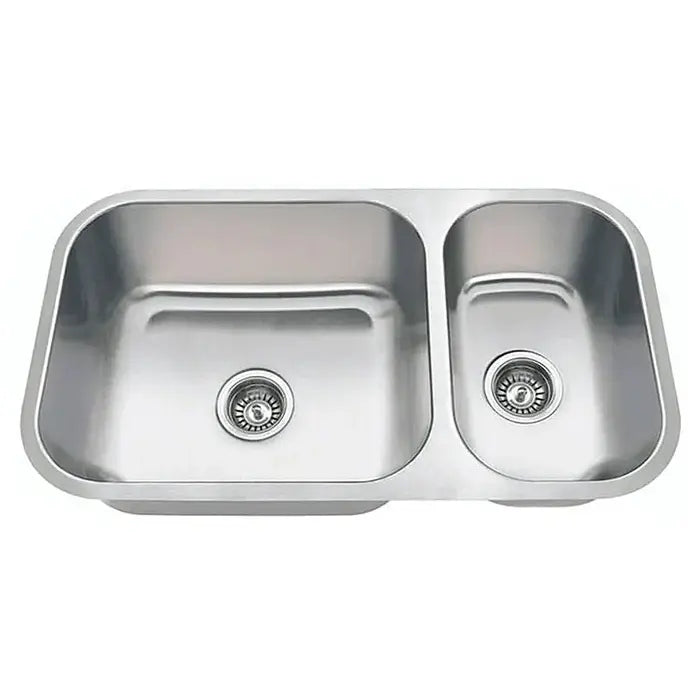 32" Undermount Reversible 80/20 Double Bowl Stainless Steel Kitchen Sink, KSN-3218-D