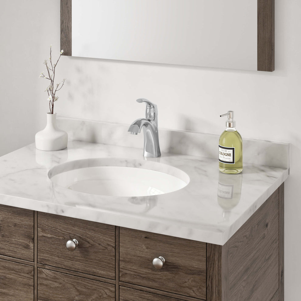 Bulk-Packed 20-1/2" ADA-Depth Oval Porcelain Top Mount Bathroom Sink in White, ADA-VCS-2017-O-T
