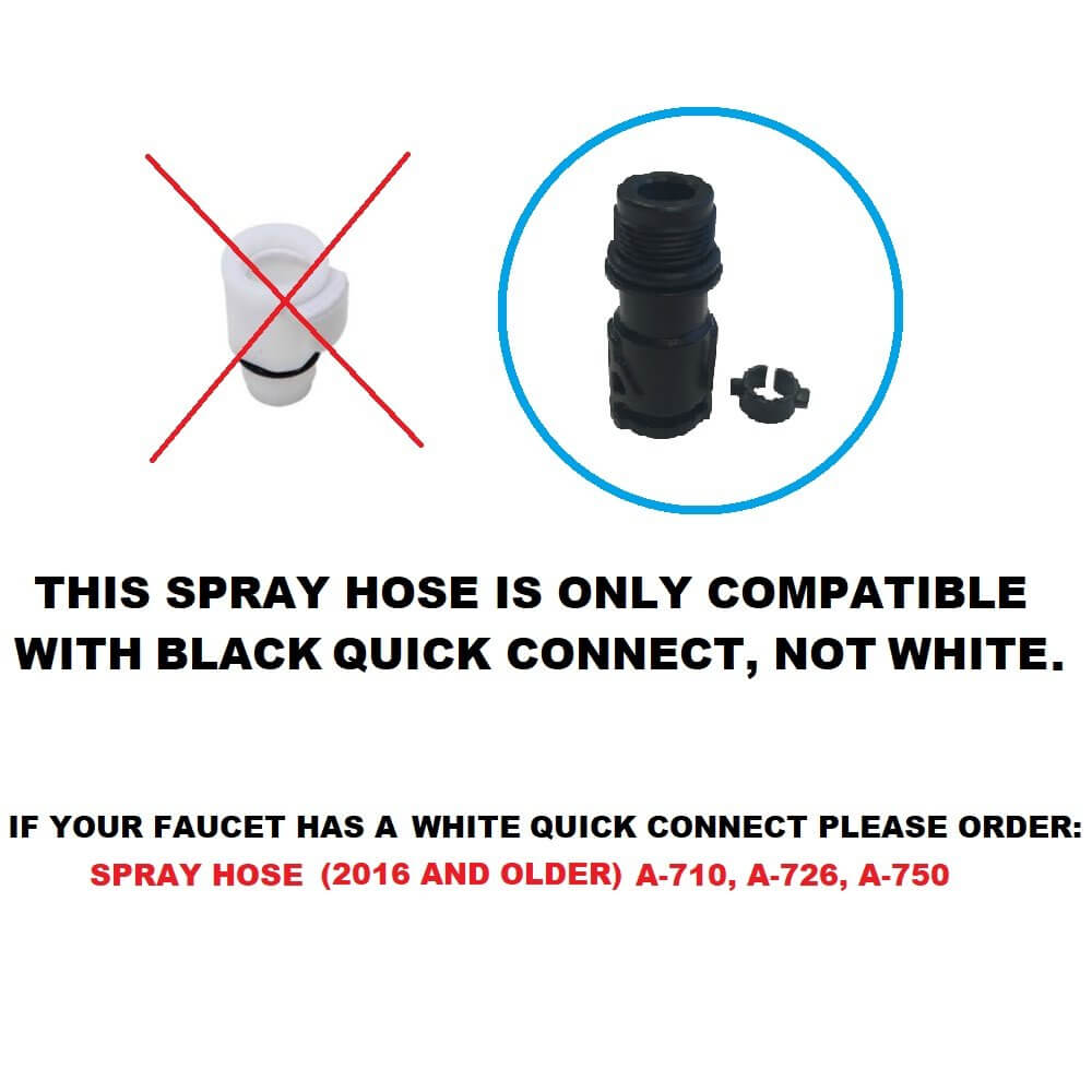 59-1/2" Faucet Hose for 13/16" Spray Head – Extended Quick Connect End, AL2-02
