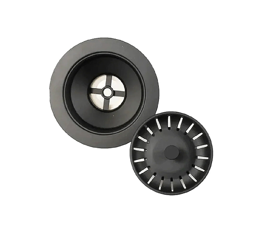 Matte Black Basket Strainer Set for 3-1/2" Drain Openings, SR-330-BL