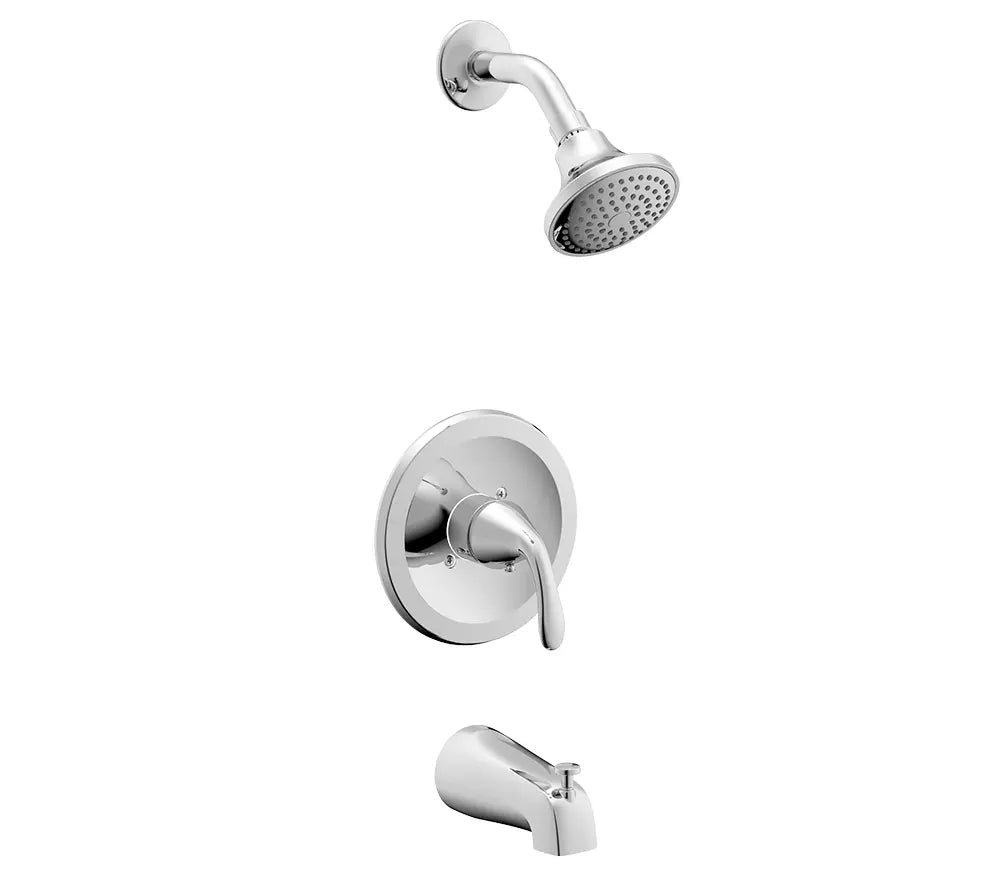 Velora Chrome Single Handle Tub and Shower Faucet Trim Kit with Shower Head, ST-7001-SH-C