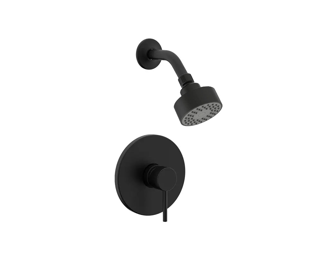 Serenica Matte Black Single Handle Shower Trim Kit with Shower Head, ST-7012-SH-BL