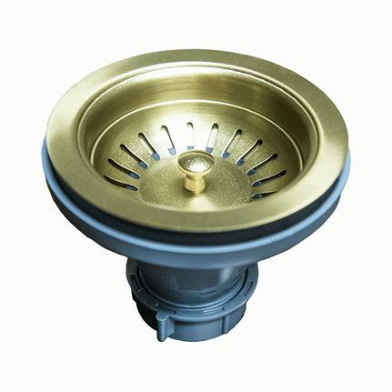 Brushed Gold Basket Strainer Set for 3-1/2" Drain Openings, SR-330-GL