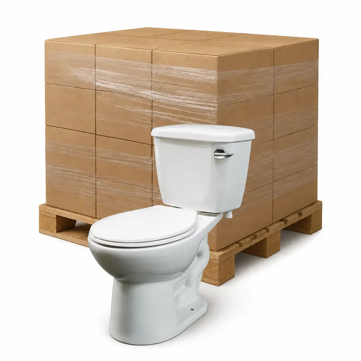 Bulk Packed Elongated ADA-Compliant Right Lever Handle 2-Piece Comfort Height Toilet