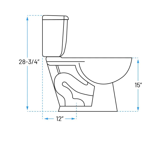 Elongated Two-Piece Standard Height Toilet, TL-101-L