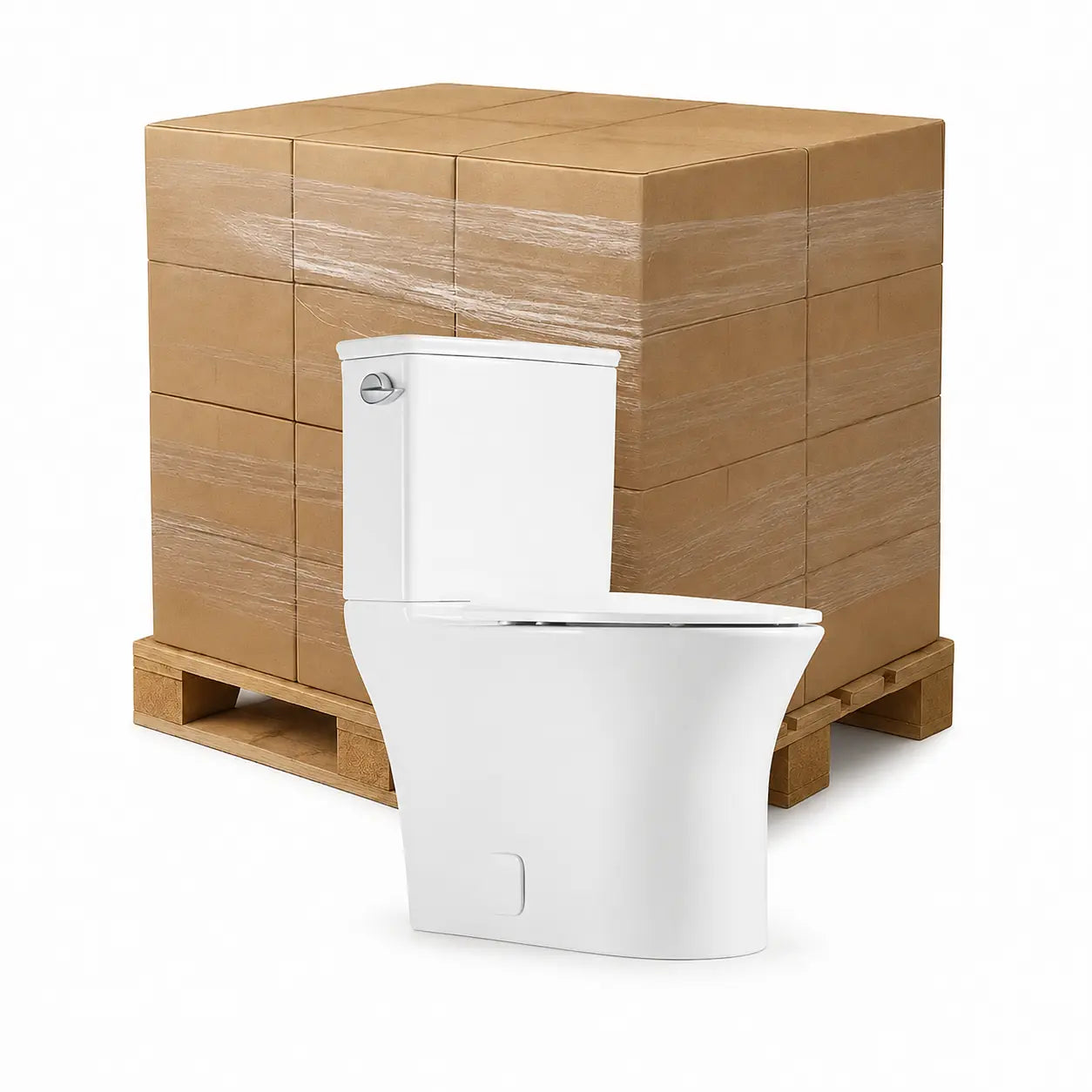 Bulk Packed Skirted Two-Piece Comfort Height Elongated Toilet
