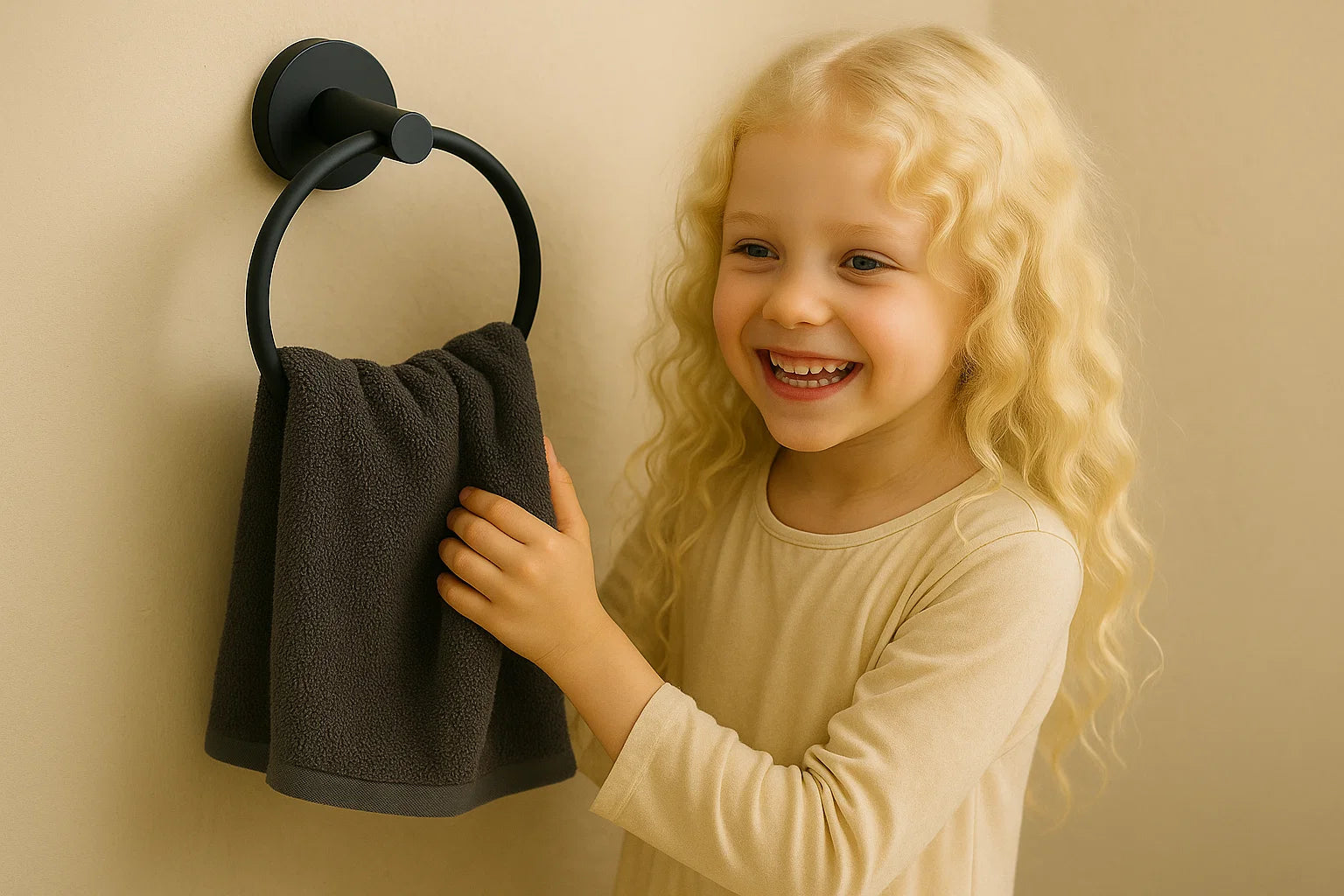 Serenica Matte Black Four-Piece Bathroom Accessory Set, BAC-75-BL