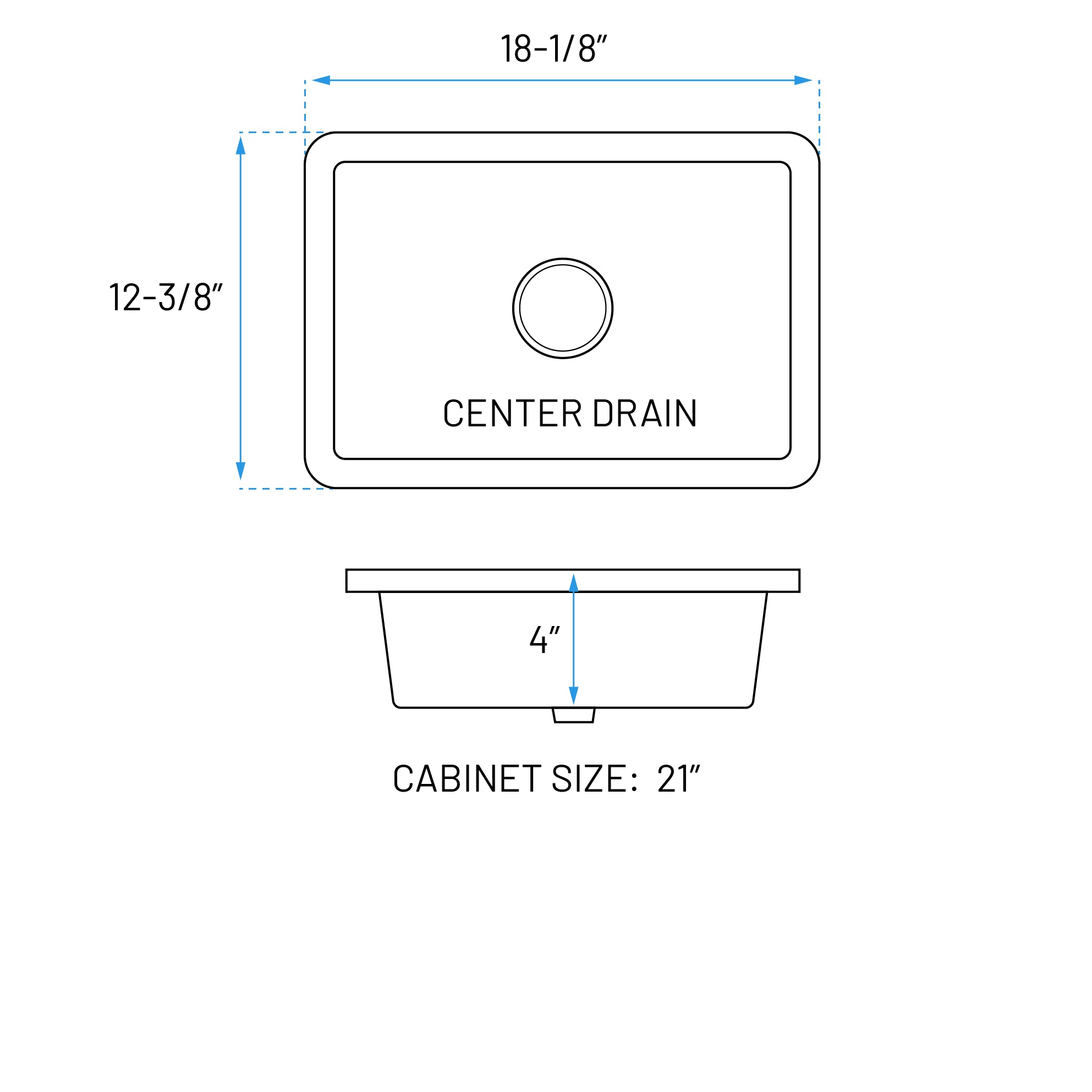 18 x 12" Rectangular Porcelain Undermount Bathroom Sink with Overflow in White, VCS-1016-R