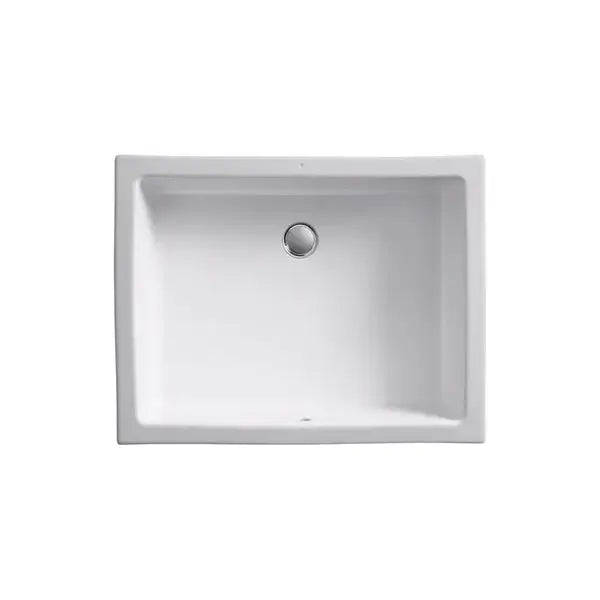 Bulk-Packed 17 x 13" Rectangular Porcelain Undermount Bathroom Sink in White, VCS-1115-R