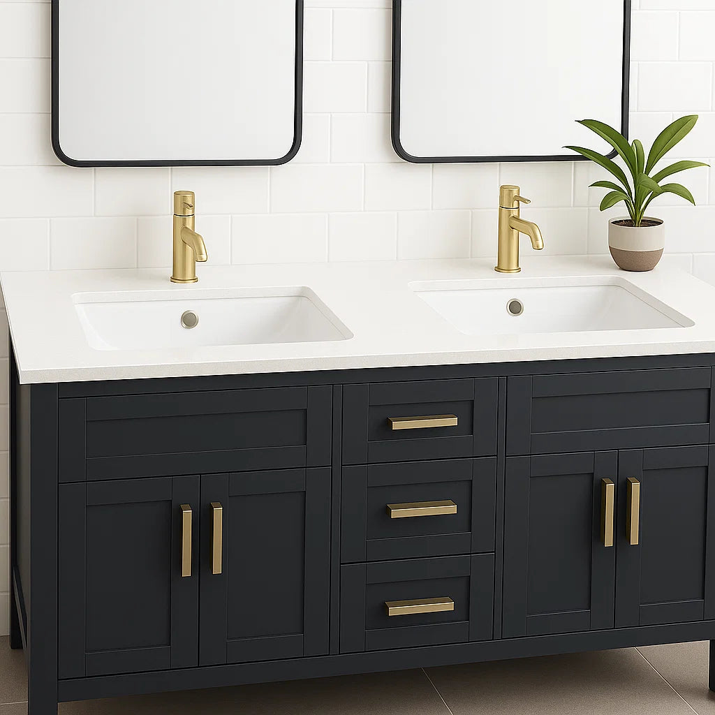 21" Rectangular Porcelain Undermount Bathroom Sink with Overflow Drain in White, VCS-1118-R