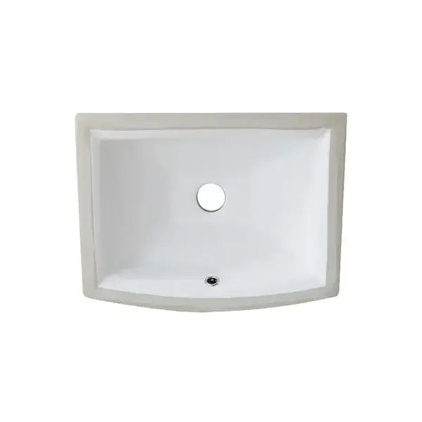 20-1/8" Rectangular Curved Front Porcelain Undermount Bathroom Sink in White, VCS-1218-A-R