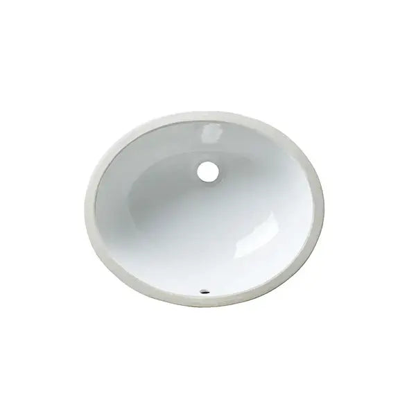 19-1/4" Oval Porcelain Undermount Bathroom Sink with Overflow Drain in White, VCS-1417-O