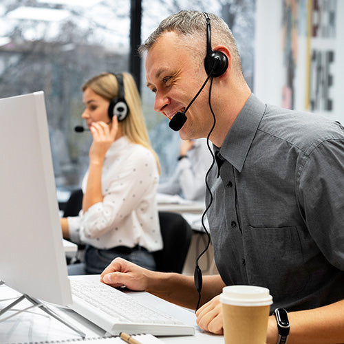 The Customer Support Team is providing assistance to customers through phone calls.