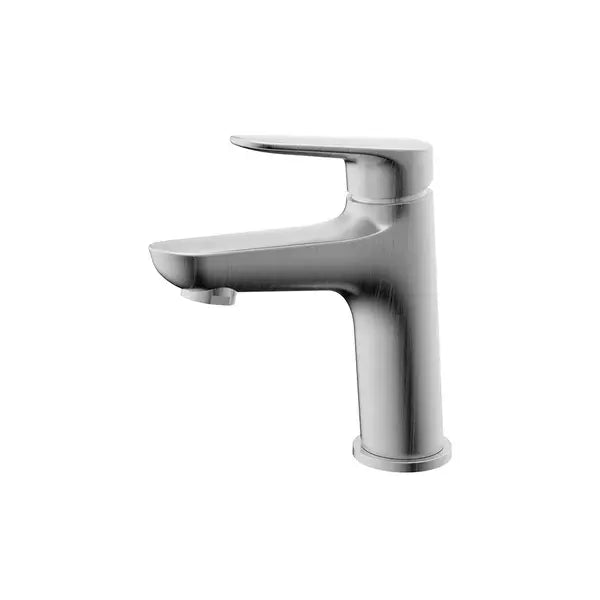 Brushed Nickel Single Handle Bathroom Faucet with Push Drain – Round Base, A-7001-BN