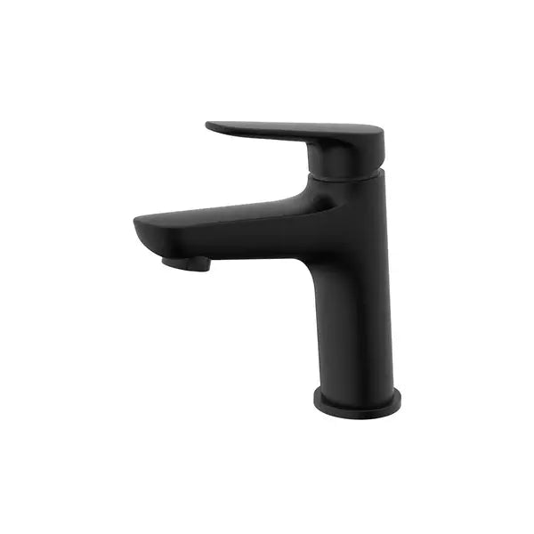 1-Hole Single Handle Bathroom Faucet with Push Drain in Black, A-7001-BL