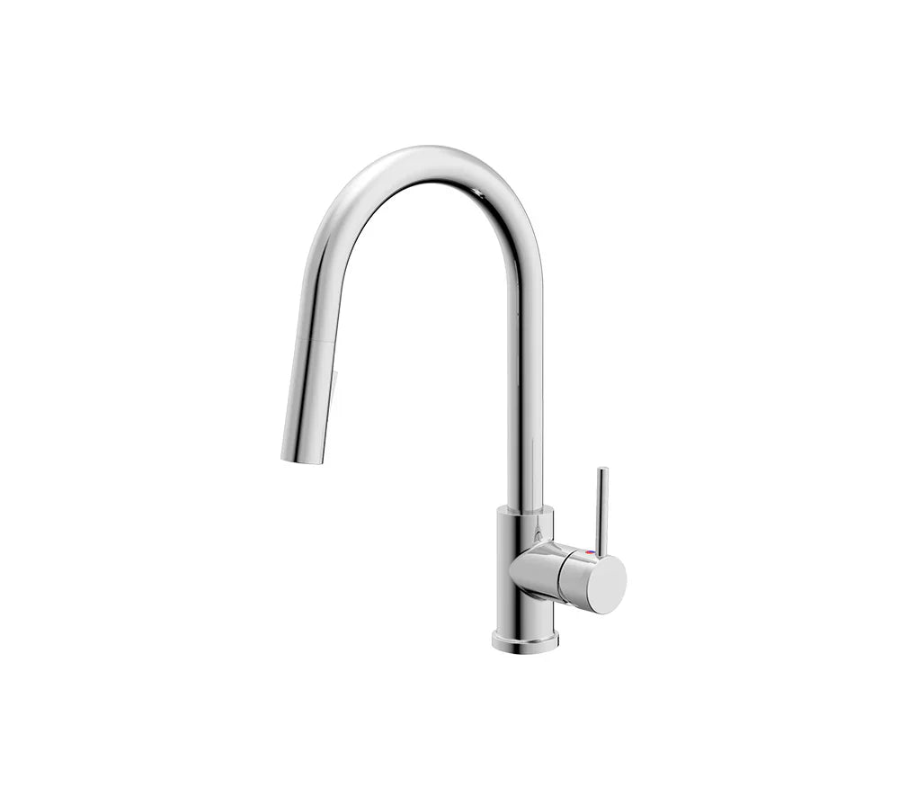 Single Handle Pull-Down Kitchen Faucet with Sprayer in Chrome, A-805-C