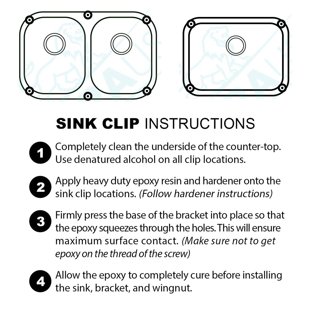 AL6-09 No-Drill Sink Clips (1 Set)