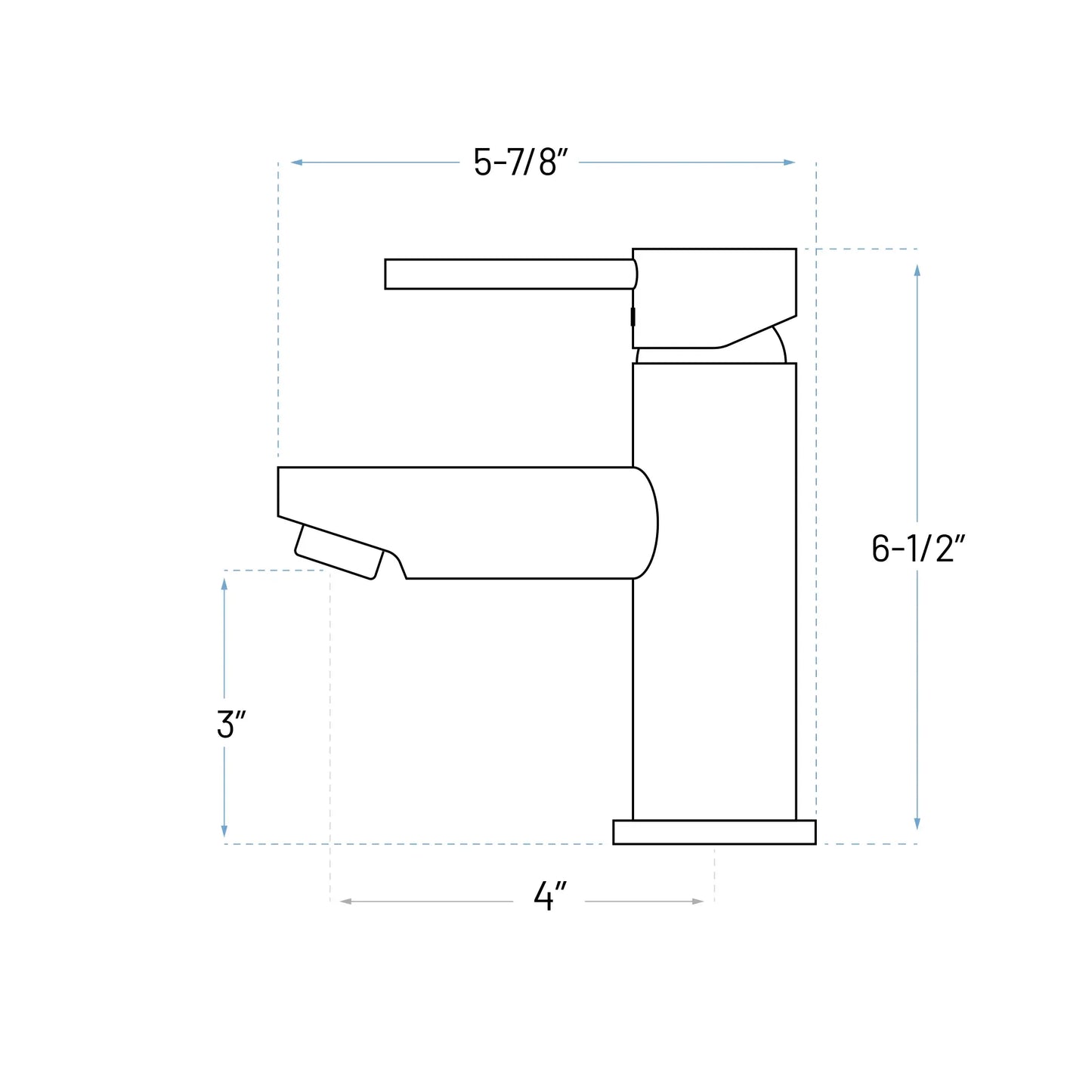 A-7002-BL Single Handle Bathroom Faucet