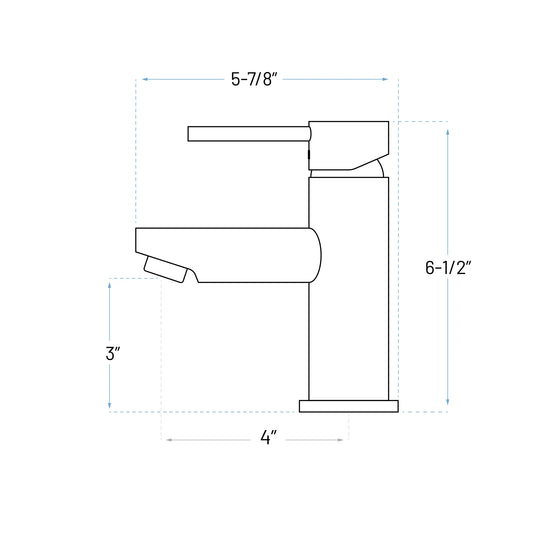 Technical Drawing of a Bathroom Faucet