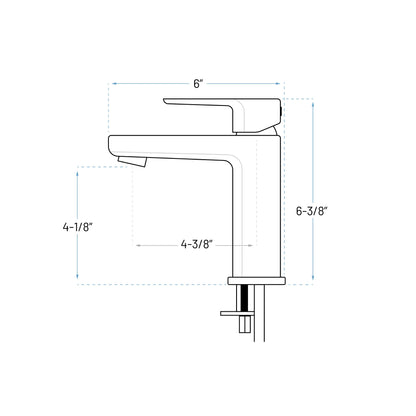 A-7004-BL Single Handle Bathroom Faucet