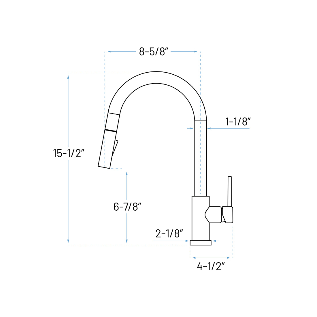 A-805-BL Single Handle Kitchen Faucet