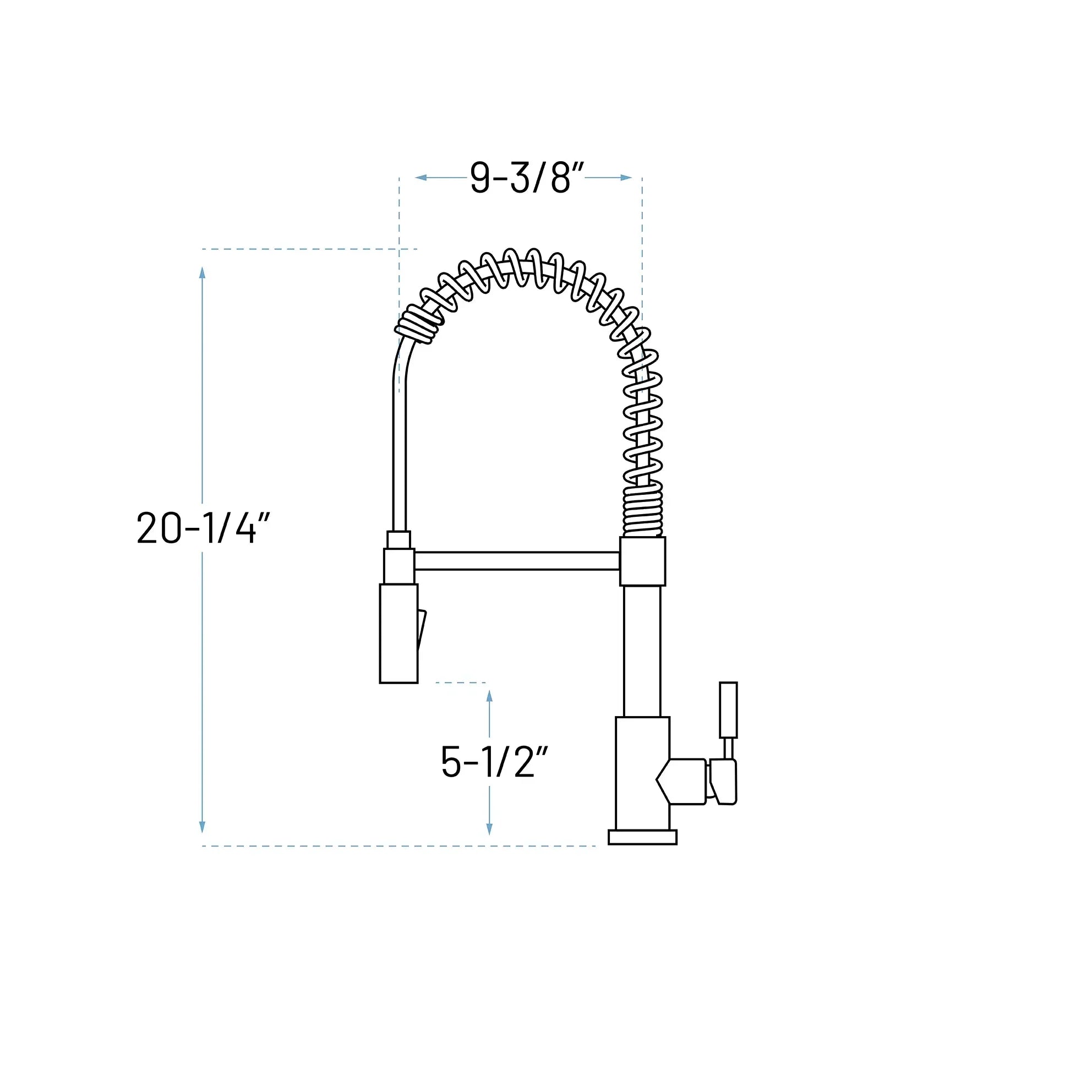 A-807-BL Single Handle Pull-Down Spring Kitchen Faucet