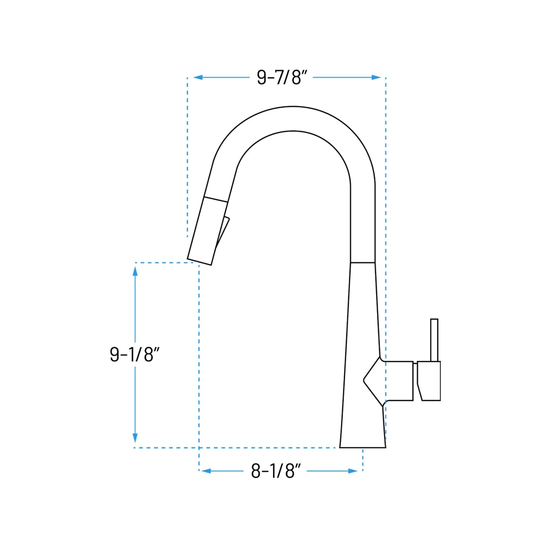 A-811-BL Single Handle Pull-Down Kitchen Faucet