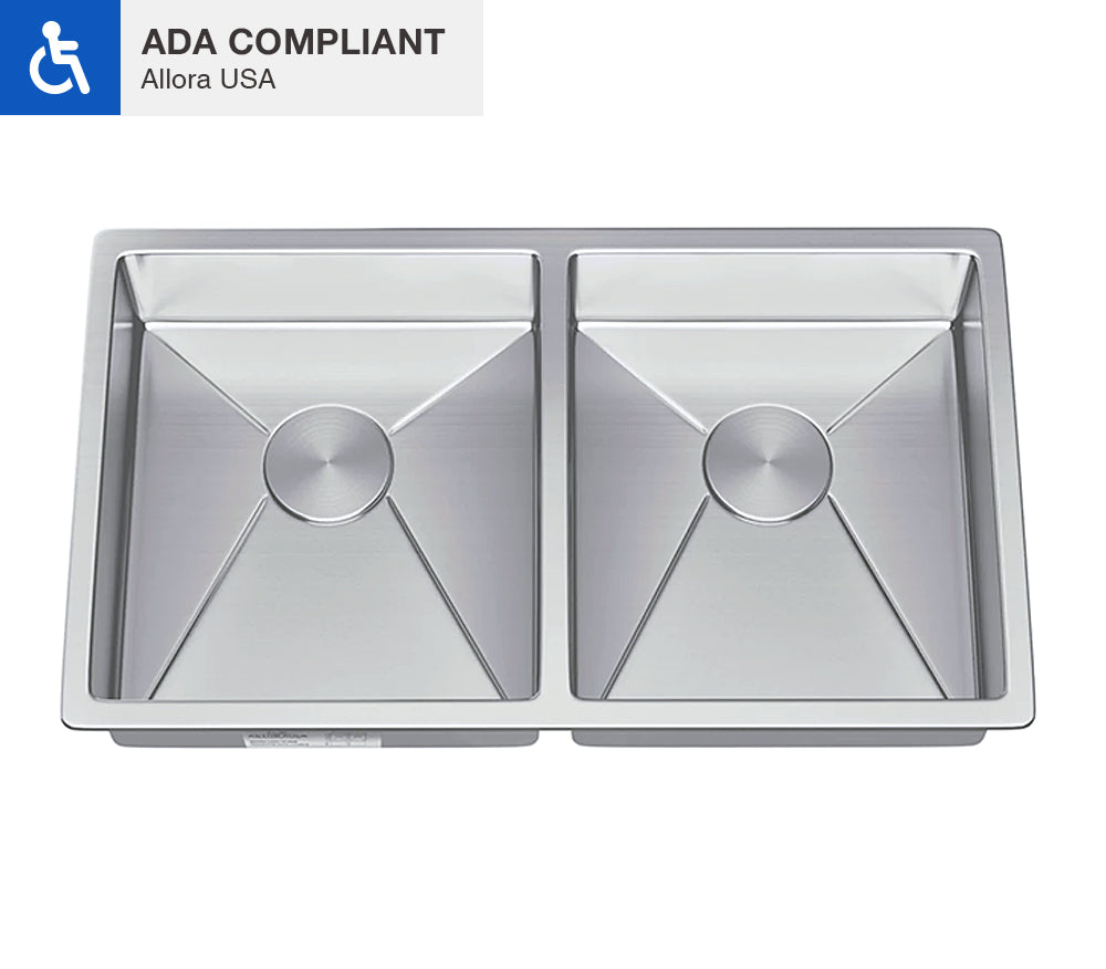 ADA-KH-3118-D-R20 Handmade Stainless Steel Kitchen Sink