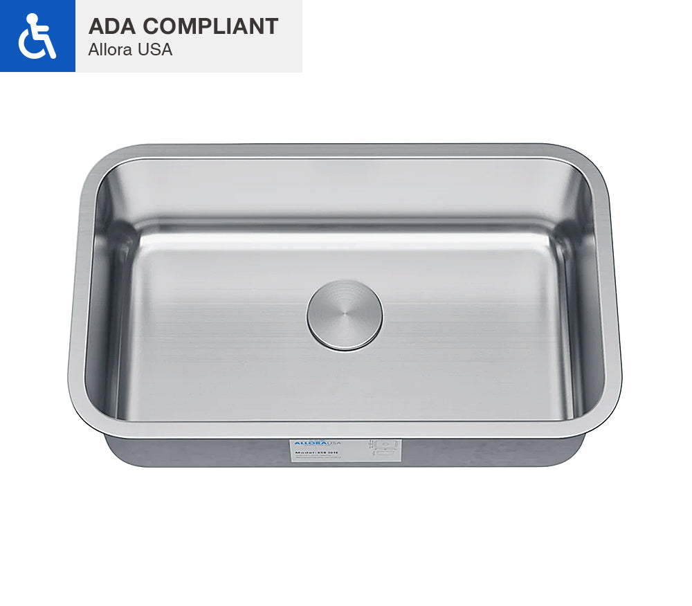 ADA-KSN-3018-S Single Bowl Undermount Kitchen Sink