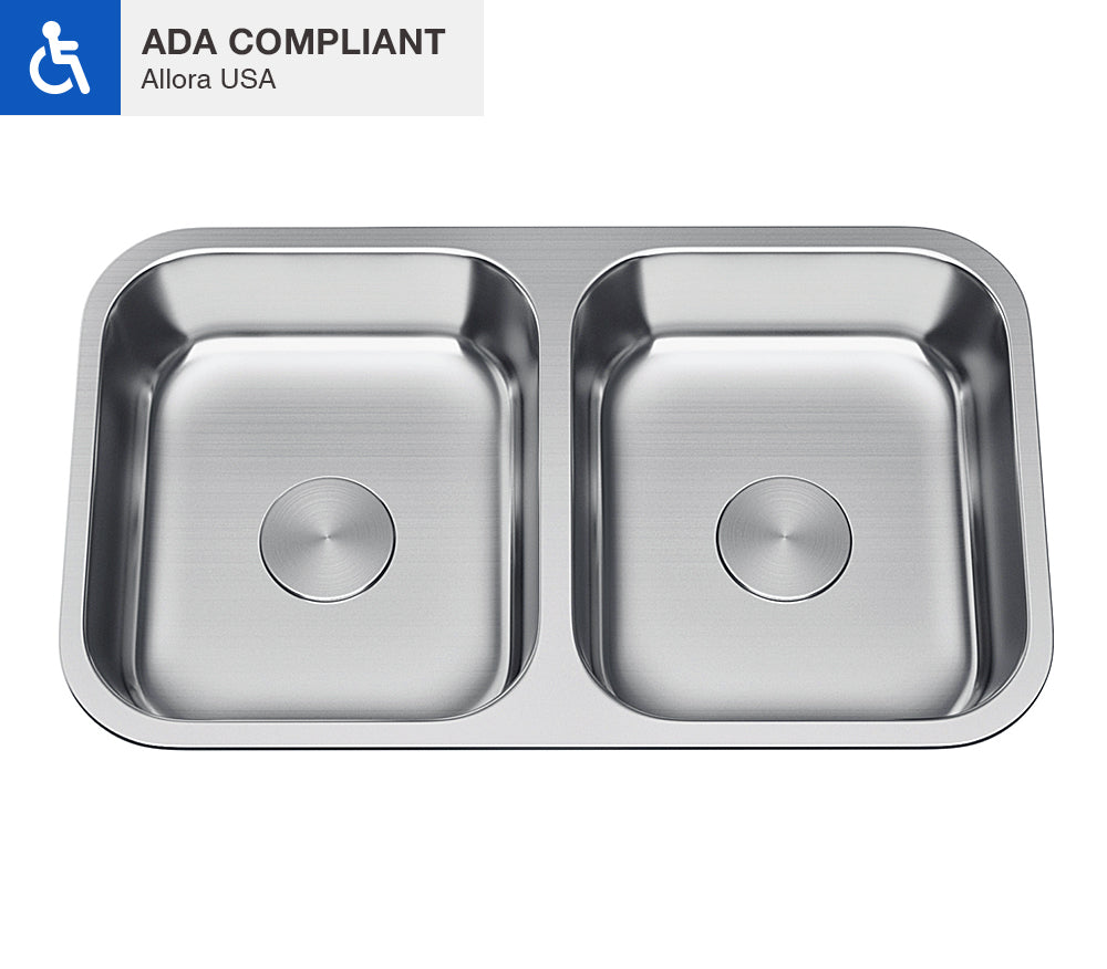 ADA-KSN-3118-D Double Bowl Undermount Sink