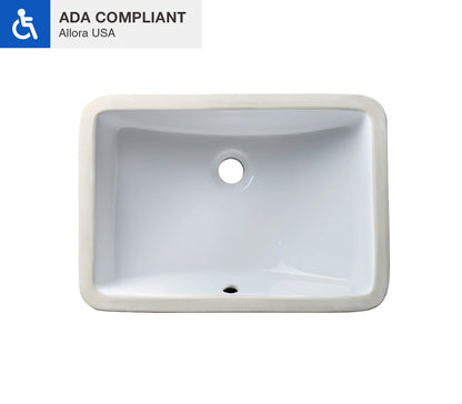 ADA-VCS-1116-R Rectangle Porcelain Undermount Sink