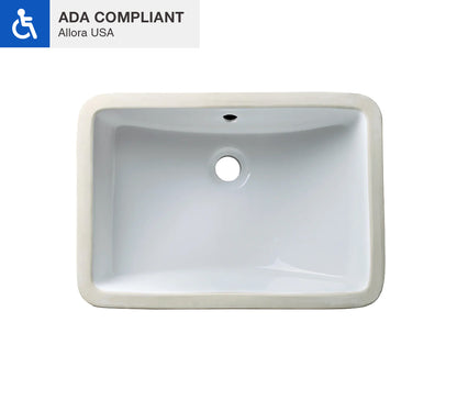 ADA-VCS-1218-R Rectangle Porcelain Undermount Bathroom Sink