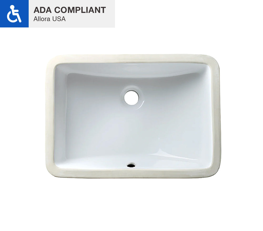 ADA-VCS-1318-R Rectangle Porcelain Undermount Bathroom Sink