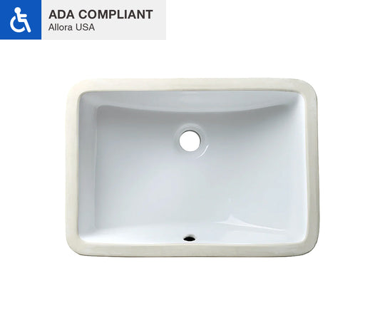 ADA-VCS-1318-R Rectangle Porcelain Undermount Sink