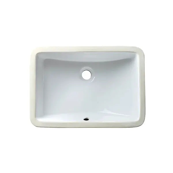 Bulk-Packed 21" x 15" ADA White Porcelain Undermount Rectangular Bathroom Sink