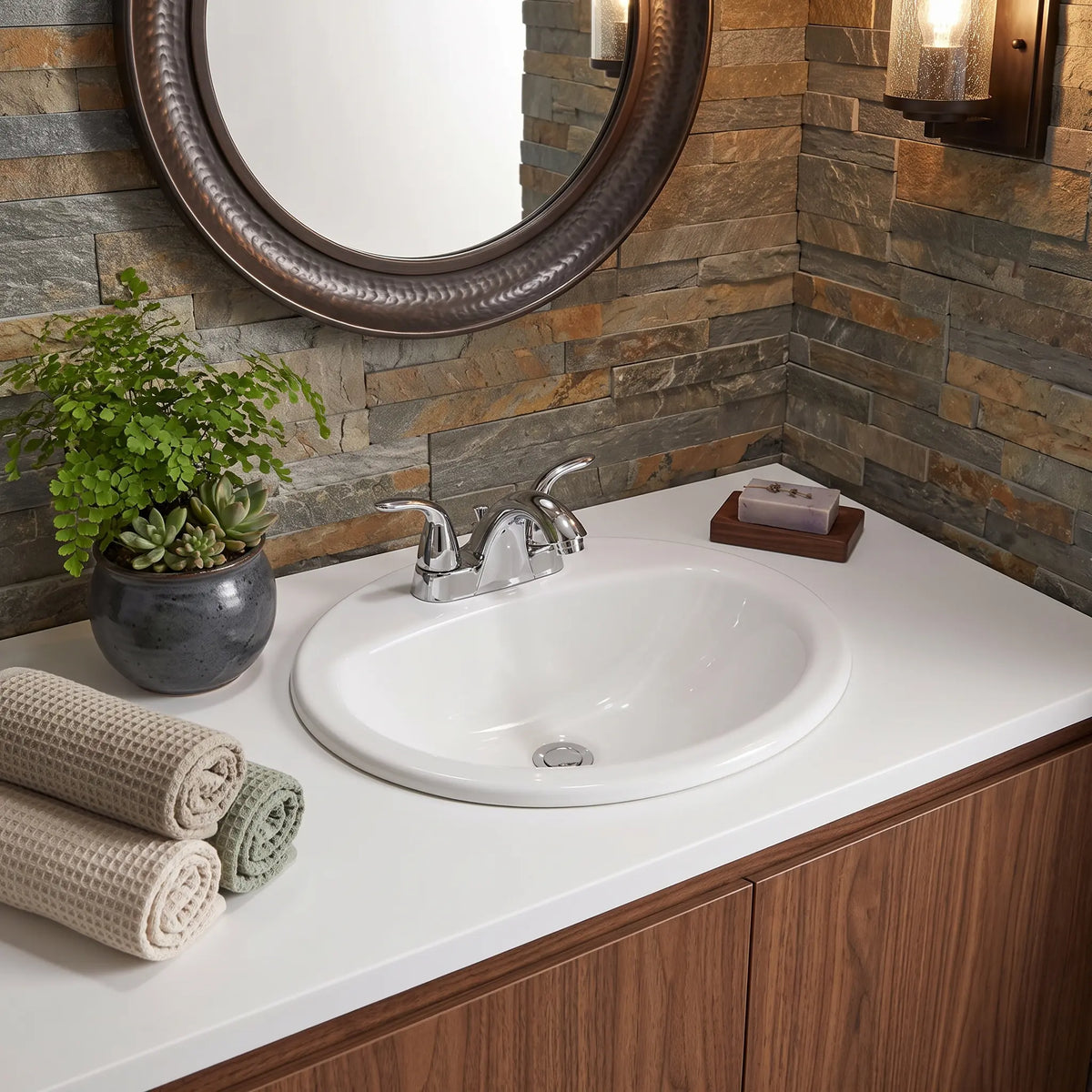 20-1/2” ADA-Depth Oval Porcelain Top Mount Vanity Sink in White
